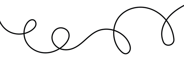 Vector isolated one line simple wave drawing. Single line wave .