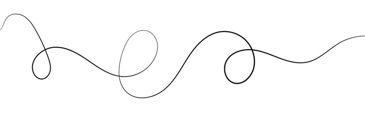 Vector isolated one line simple wave drawing. Single line wave .