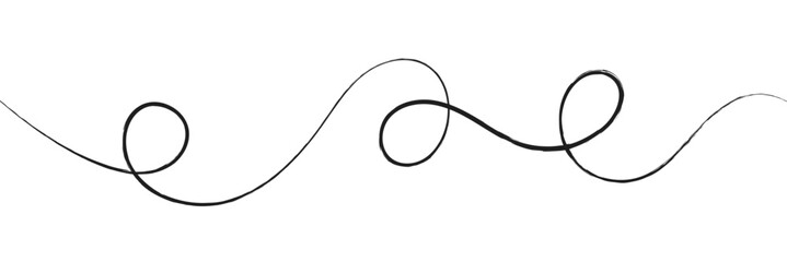 Vector isolated one line simple wave drawing. Single line wave .