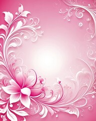 Floral swirl with gradient of pink to soft white