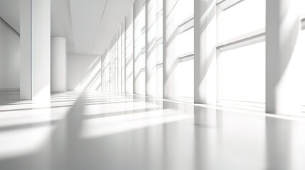 Sunlit Modernist Corridor
