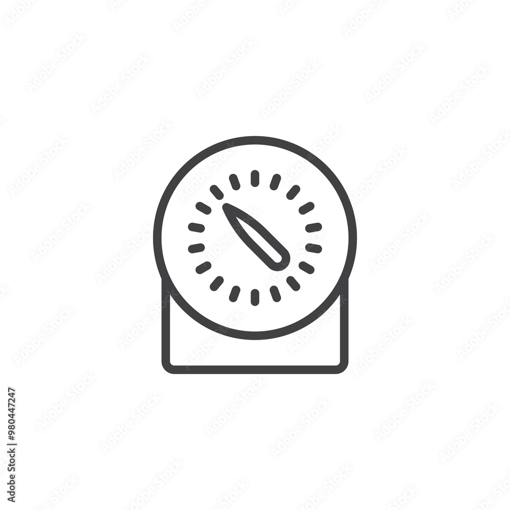 Wall mural kitchen timer line icon