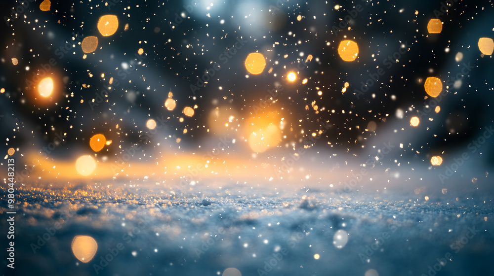 Aufkleber illumination and snow blurred background