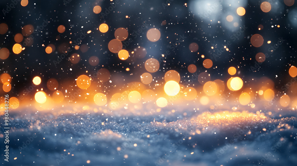 Aufkleber illumination and snow blurred background