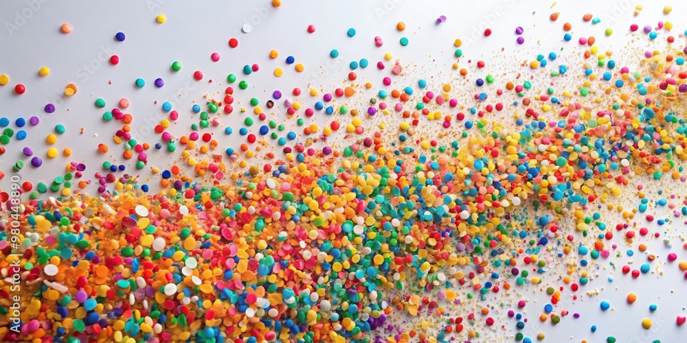 Aufkleber vibrant multicolored confetti pieces burst outward from center creating a dynamic explosion on a cle