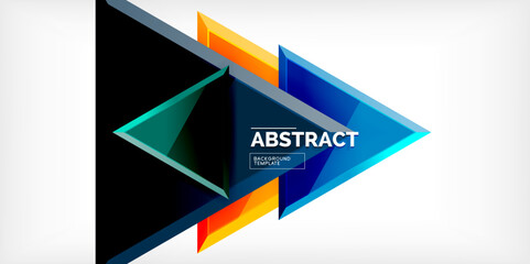 Abstract background - glossy triangles. Vector Illustration For Wallpaper, Banner, Background, Card, Book Illustration, landing page