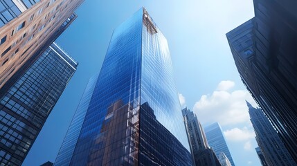 Naklejka premium Modern Skyscrapers in a Cityscape
