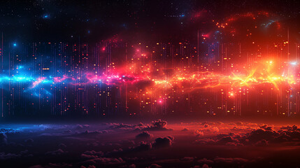 Imagine a digital landscape where Bitcoin transactions create ripples in time, illustrated through vibrant, chaotic designs.