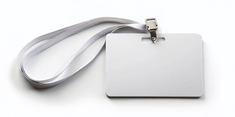 Obraz premium Blank modern identification card template with mockup design, ready for custom information and branding, isolated on a clean white background with subtle shadows.