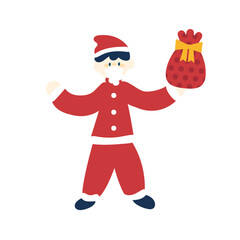 サンタクロースの格好をした人のイラスト