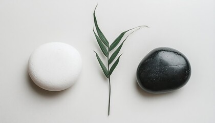  white and black stone