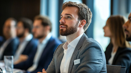 An investor attending an annual shareholder meeting of a company investor attending.