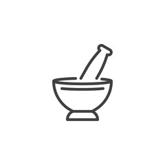 Mortar and Pestle line icon