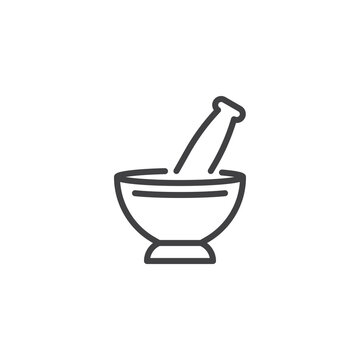 recommend clip art: Mortar and Pestle line icon