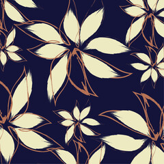 A flowers handrawing patterns in Vector illustration. and Abstract floral seamless pattern. Colorful botanical print design