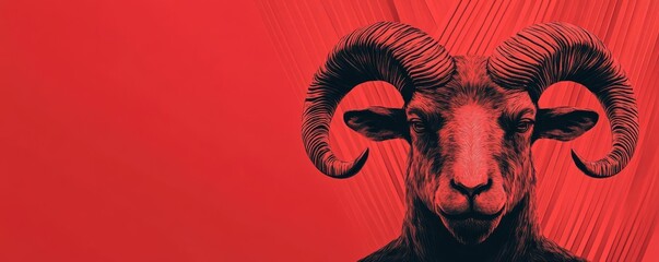 Aries challenger, bold stance, red tones, dynamic background, unstoppable energy