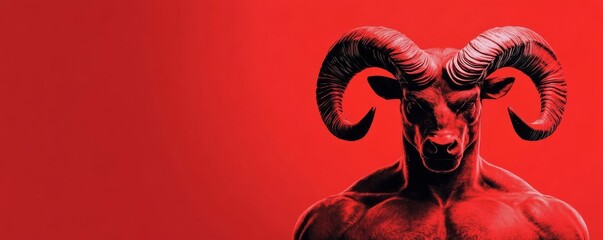 Aries challenger, bold stance, red tones, dynamic background, unstoppable energy