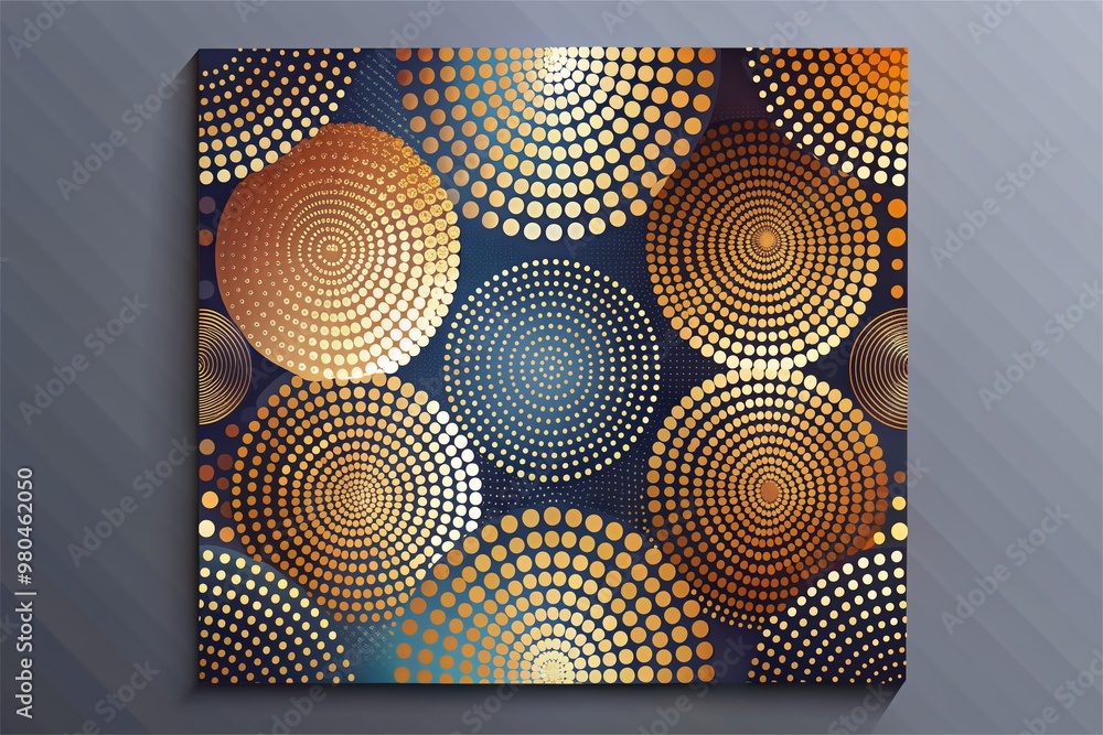 Poster stylish a4 format cover design template with geometric background composed of dots and circles, idea