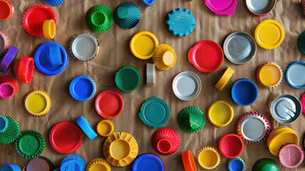 The Colorful Plastic Bottle Caps