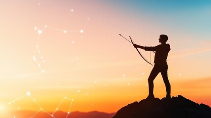 Sagittarius thinker, open horizon, dynamic movement, expansive ideas, adventurous spirit