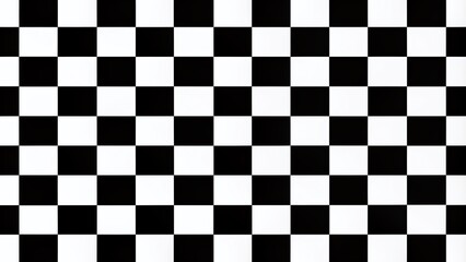 Fototapeta premium Geometric black and white checkerboard pattern forms a bold and classic background, perfect for contrasting visuals, with clean lines and high-contrast design elements.