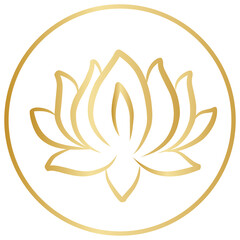 Lotus Gold Icon Flower
