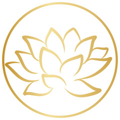 Lotus Gold Icon Flower