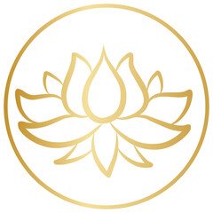 Lotus Gold Icon Flower