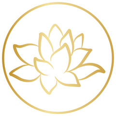 Lotus Gold Icon Flower