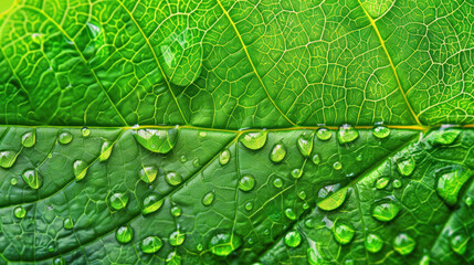 Obraz premium The Leaf with Water Droplets