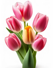 Obraz premium tulip flowers isolated on white background