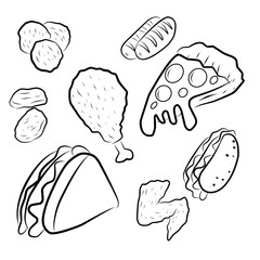 hand drawn icons set