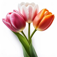 Obraz premium tulip flowers isolated on white background