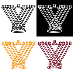 Hanukkah Menorah (Hanukkiah). Hand-drawn doodle style. Vector illustration