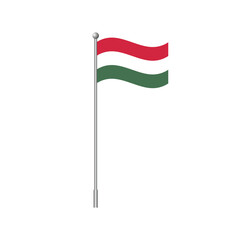 Flag of Hungary clip symbol  isolated on white background. Vector illustration