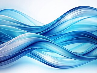Fototapeta premium Vibrant blue wavy patterns undulate across a crisp white background, evoking a sense of dynamic movement and serenity in this mesmerizing abstract wave design.