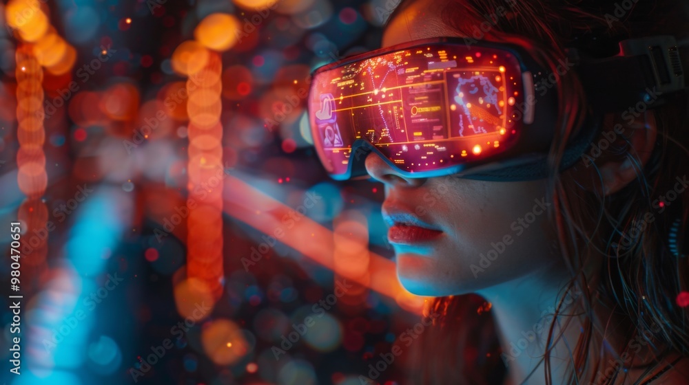 Poster create an interactive educational scene where vr goggles users explore ai-generated simulations and 