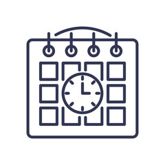 Illustration of a calendar with a clock, symbolizing long-term planning and time management.