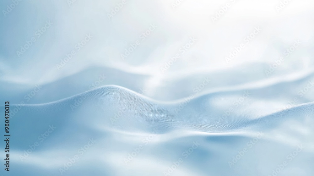 Poster a gentle blur of soft blue hues creating a serene abstract background in a minimalist studio setting