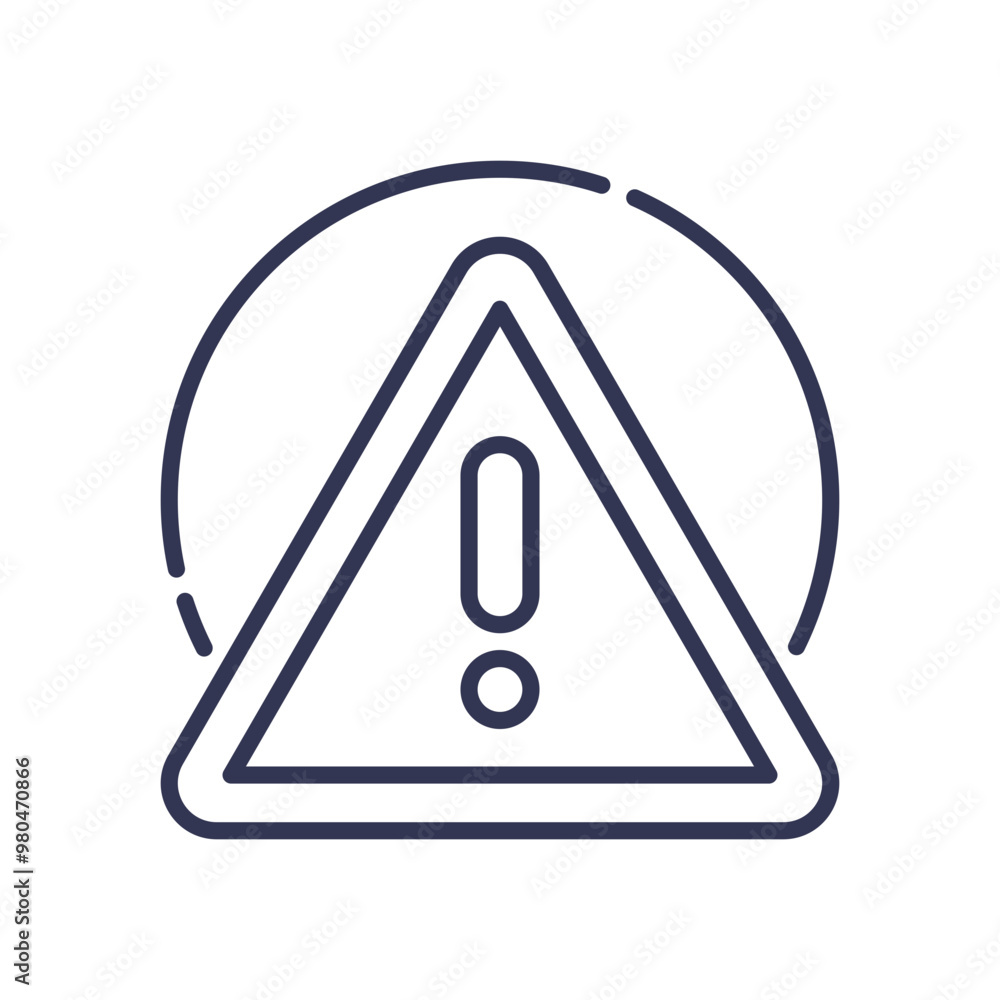 Poster a triangular warning sign with an exclamation mark, symbolizing caution and alertness.