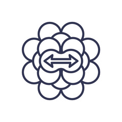 Illustration of uncontrolled growth with overlapping circles and outward arrows symbolizing expansion.