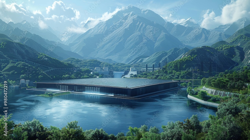 Poster a large-scale energy storage facility deploying grid-scale batteries, pumped hydro storage, or compr