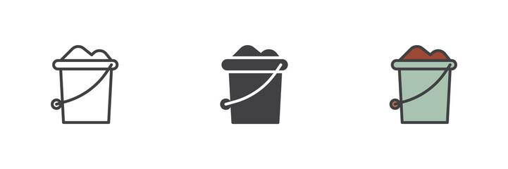 Sand bucket different style icon set © alekseyvanin