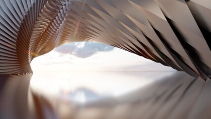 Futuristic architecture background 3d render