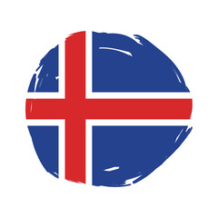 Obraz premium Brush flag of Iceland with grungy stroke effect.