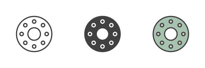 Rolling wheel different style icon set