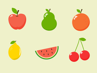 Fruit Icons Vector Set
