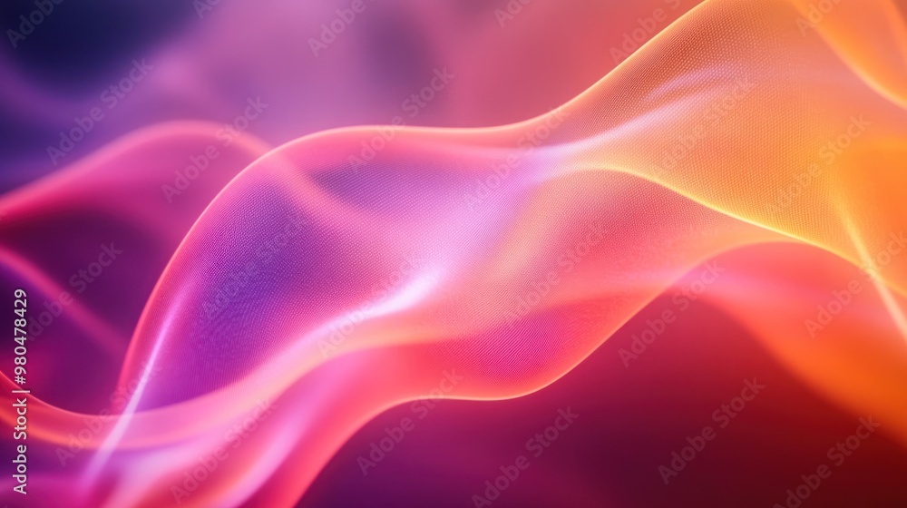 Poster Abstract digital wave background with flowing lines and gradient tones Close-up photo with clean background