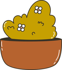 Cute potted plant cartoon