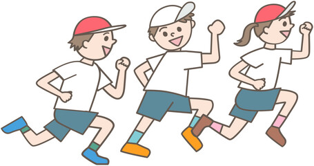 リレーをする子ども達